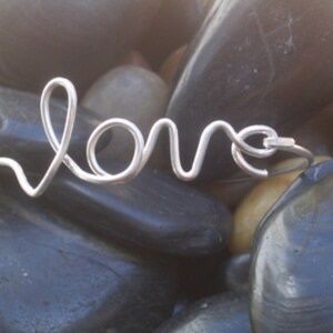 Wire LOVE Bangle Bracelet-Handmade